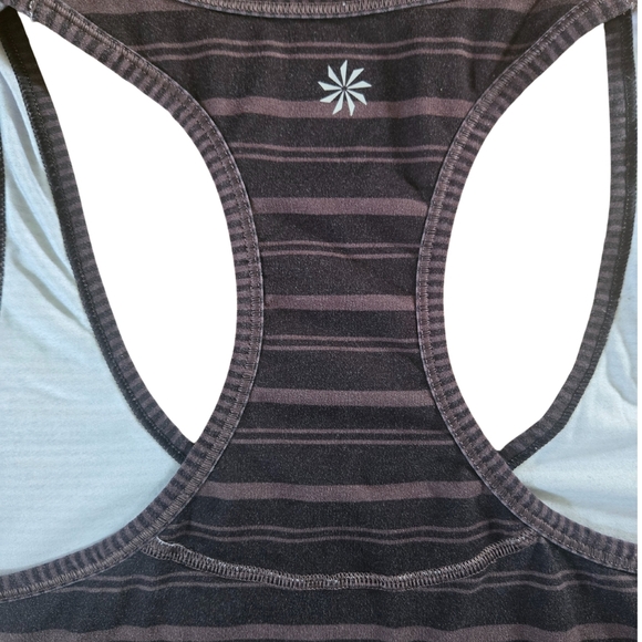 Athleta Black Striped Athletic Tank Top Size Small - Picture 3 of 6